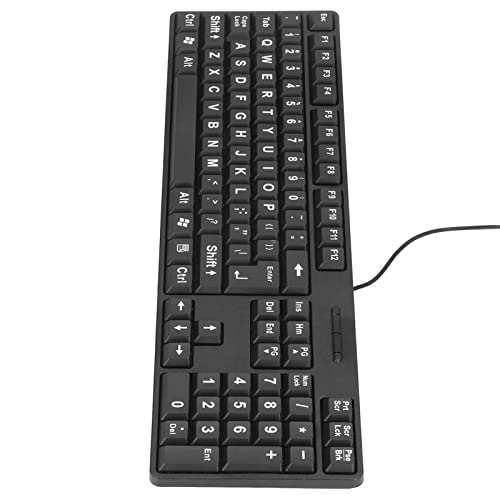 Haofy Kabelgebundene Tastatur mit Großem Druck, Angenehm zu Berühren, 104 Tasten, USB-Tastatur mit Großen Zeichen für ältere Menschen, und Sehbehinderte. ABS-Tastatur mit Kabel für von Haofy