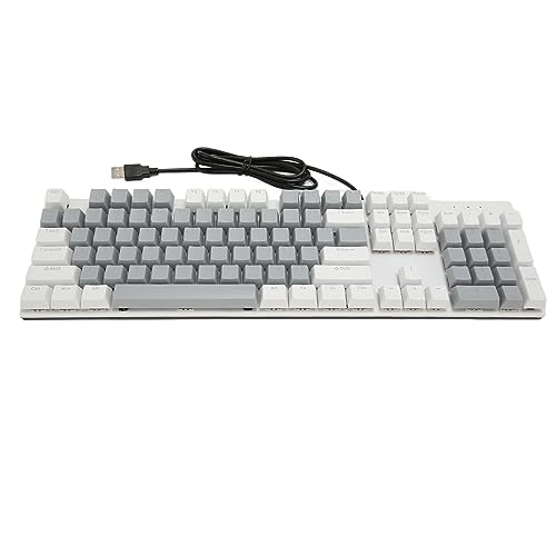 Haofy Mechanische Tastatur in Voller Größe, RGB-Hintergrundbeleuchtung, Kompakt, Verhindert Geisterbilder, 104 Tasten, Kabelgebundene Computertastatur, Multifunktional für Computer von Haofy