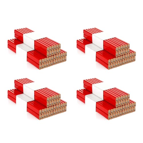 144 Stück 17,8 cm Bau-Bleistifte Hartholz-Bleistift achteckige flache Tischlerbleistifte Holzbearbeitung Markierung von Happlignly