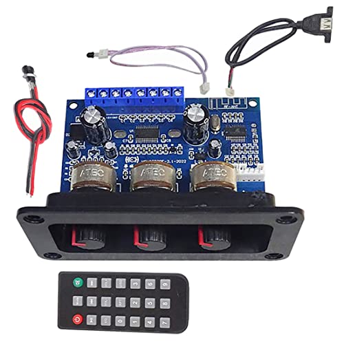 Happlignly 2 x 25 W + 50 W 2.1 K Bluetooth 5.0 Subwoofer Klasse D Audio-Verstärker Board Kit mit DC-Buchse + USB-Kabel + Fernbedienung von Happlignly