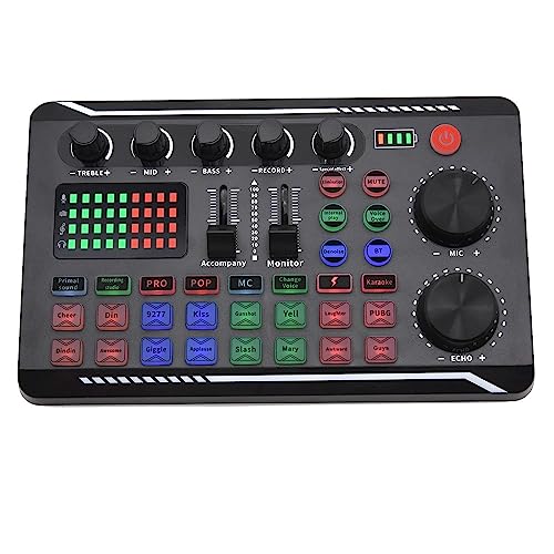 Happlignly Soundkarte Mikrofon Sound Mixer Soundkarte Audio Mischpult Verstärker Live Musik Mixer Verstärker DJ Equipment von Happlignly