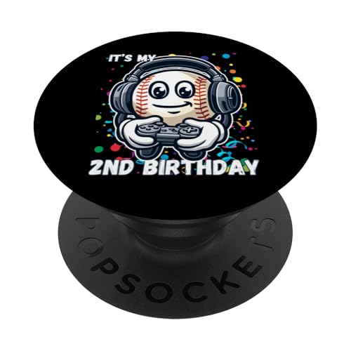 Birthday Boy 2 Baseball Baseballspieler zum 2. Geburtstag PopSockets Klebender PopGrip von Happy Birthday Boy Video Gammer Baseball Lover