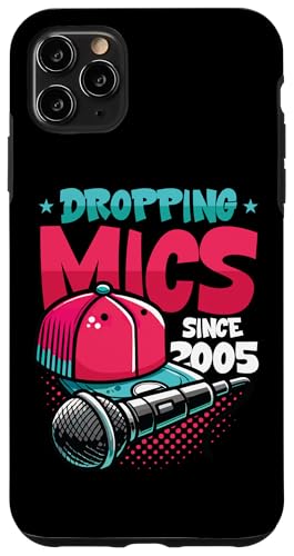 Fallende Mikrofone seit 2005 Geburtstag im Hip-Hop-Stil Hülle für iPhone 11 Pro Max von Happy Birthday Designs for Hip Hop Lovers