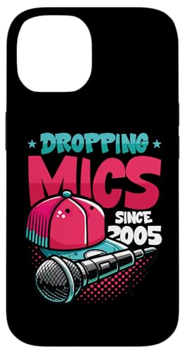 Fallende Mikrofone seit 2005 Geburtstag im Hip-Hop-Stil Hülle für iPhone 14 von Happy Birthday Designs for Hip Hop Lovers