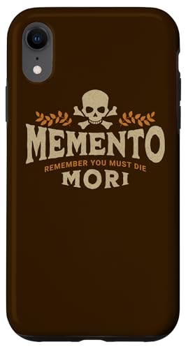 Hülle für iPhone XR Memento Mori katholisches Design bedeutet traditioneller lateinischer Totenkopf von Happy Catholics