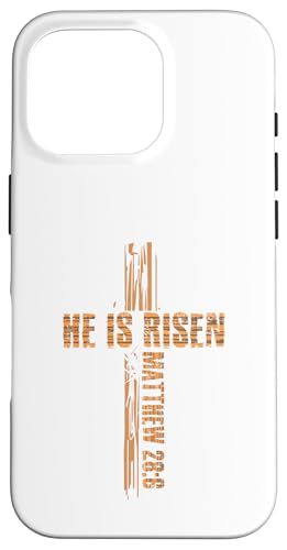 Hülle für iPhone 16 Pro Jesus Kreuz He Is Risen Jesus Christus Happy Easter von Happy Easter Gift Easter Is For Jesus Risen Savior