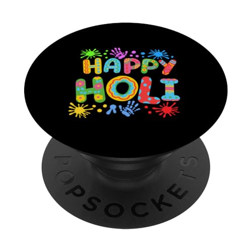 Happy Holi Retro Groovy Festival of Colors für Herren, Damen und Kinder PopSockets Klebender PopGrip von Happy Holi Indian Festival Apparel Gifts Shop