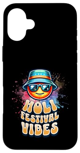 Hülle für iPhone 16 Plus Holi Festival Vibes Retro Groovy Hindu, Indien, Herren, Damen, Kinder von Happy Holi Indian Festival Apparel Gifts Shop