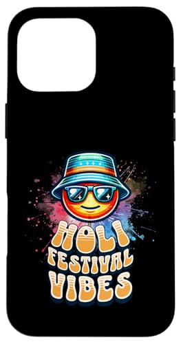 Hülle für iPhone 16 Pro Max Holi Festival Vibes Retro Groovy Hindu, Indien, Herren, Damen, Kinder von Happy Holi Indian Festival Apparel Gifts Shop