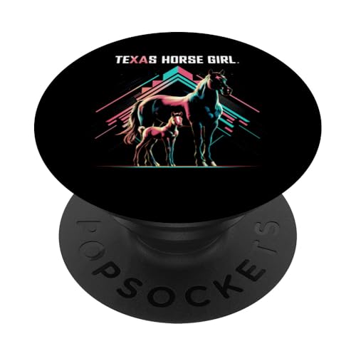 Neuartiges T-Shirt im Distressed-Design von Texas Horse Girl PopSockets Klebender PopGrip von Happy Horses