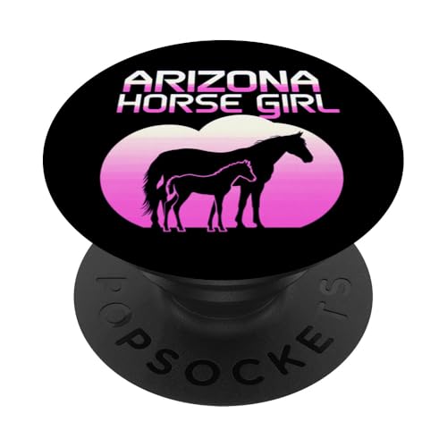 Neuartiges T-Shirt mit Motiv Arizona Horse Girl im Used-Look PopSockets Klebender PopGrip von Happy Horses