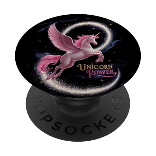 Niedliche magische Einhorn-Power für Mädchen PopSockets Klebender PopGrip von Happy Unicorn