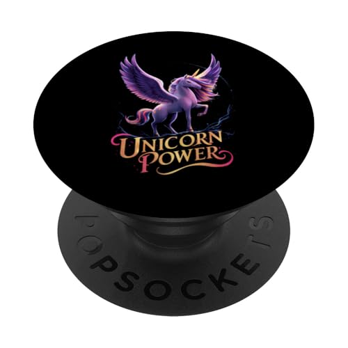 Niedliche magische Einhorn-Power für Mädchen PopSockets Klebender PopGrip von Happy Unicorn