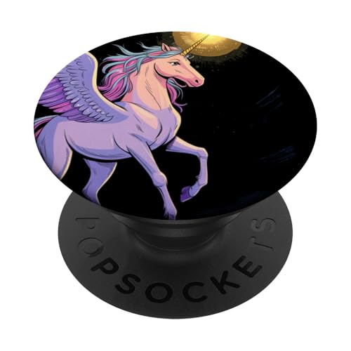 Niedliche magische Einhorn-Power für Mädchen PopSockets Klebender PopGrip von Happy Unicorn