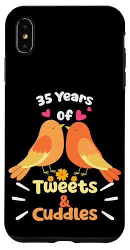 Hülle für iPhone XS Max 35. Hochzeitstag, 35 Jahre Glück, Vogelliebhaber von Happy Wedding Tee