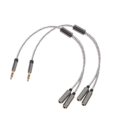 Happyyami Audio Splitter Kabel Männlicher Stecker Zu Weiblichen Kopfhörern Verlängerungskabel Für Kopfhörer Und Mikrofonadapter Mit Gewebtem Netz von Happyyami