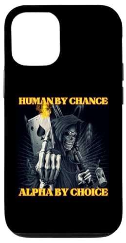 Hülle für iPhone 14 Human By Chance Alpha By Choice Hard Edgy Skelett Meme von Hard Cool Skeleton Memes