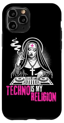 Hülle für iPhone 11 Pro TECHNO IST MEINE RELIGION | TECHNO-NONNE | LUSTIGES RAVER-RAVING von Hard Free Ravers