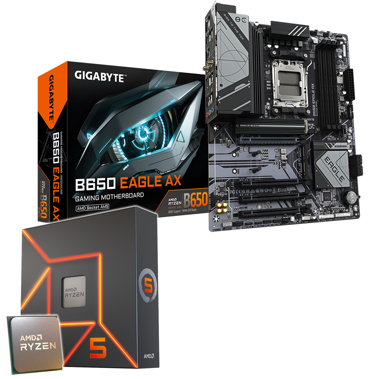 PC Aufrüstkit: GIGABYTE B650 Eagle AX WIFI | AMD Ryzen 5 7600X 6x 4.70GHz | 16GB DDR5 von HardwareHexe