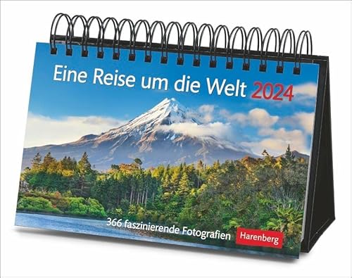 Eine Reise um die Welt Premiumkalender 2024. Tages-Tischkalender zum Umklappen, mit faszinierenden Aufnahmen aus aller Welt. Hochwertiger Foto-Tischkalender 2024: 366 faszinierende Fotografien von Harenberg