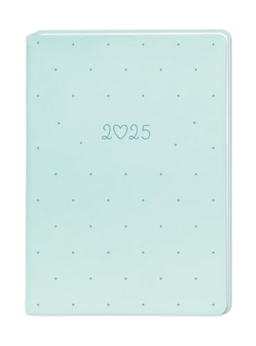 Terminplaner Lederlook - mint A6 - Taschenkalender 2025 - Grafik Werkstatt - Buchkalender mit Lesebändchen und feiner Prägung auf der Titelseite - 1 Woche auf 2 Seiten - 11 cm x 15,5 cm von Harenberg