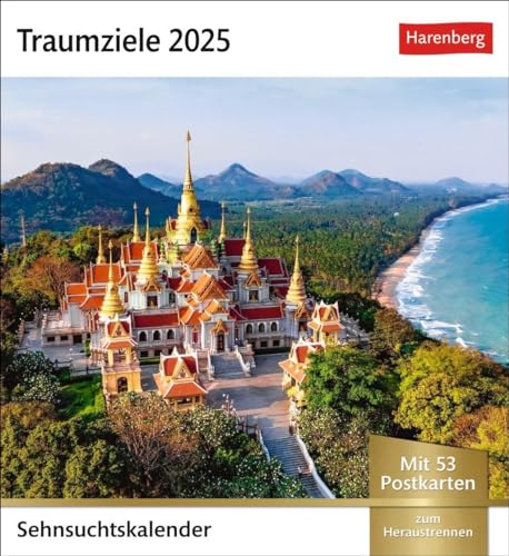 Traumziele Sehnsuchtskalender 2025 - Wochenkalender mit 53 Postkarten: Reise-Kalender mit 53 hochwertigen Postkarten der schönsten Reiseziele der ... 2025 (Sehnsuchtskalender Harenberg) von Harenberg