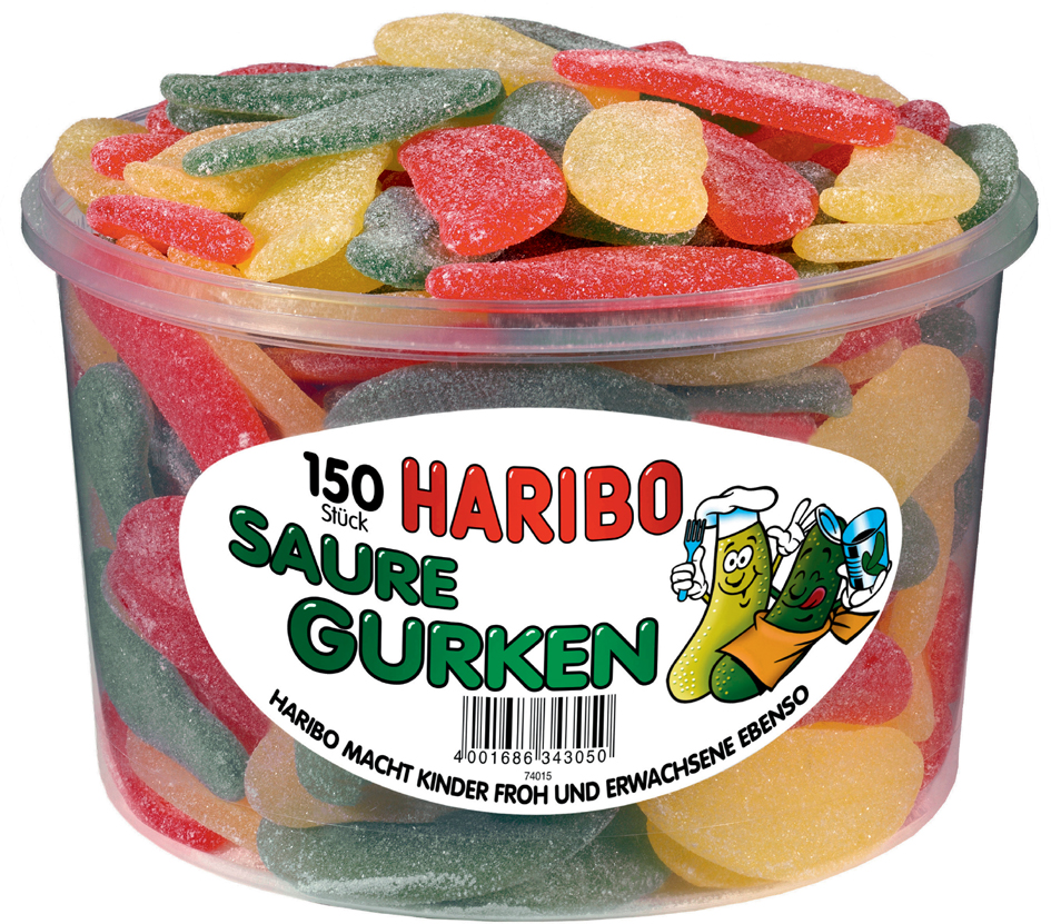 HARIBO Fruchtgummi SAURE GURKEN, 150er Runddose von Haribo