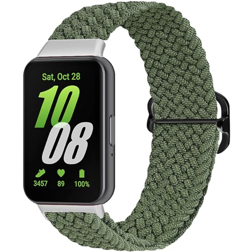 Harikiri Braided Armband mit Samsung Galaxy Fit 3,Elastische Sport Nylon Soloschlaufe Uhrenarmband für Samsung Galaxy Fit 3 SM-R390,Damen und Herren von Harikiri