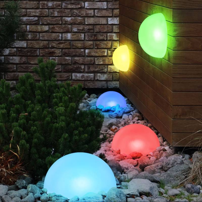 5er Set RGB LED Solarleuchten, Halbkugeln, weiß, 15 cm von Harms