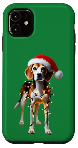 Hülle für iPhone 11 Harrier Dog Weihnachtsmannmütze Weihnachtsbeleuchtung Besitzer Mama Papa Liebhaber von Harrier Dog Christmas Products