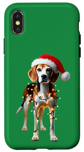 Hülle für iPhone X/XS Harrier Dog Weihnachtsmannmütze Weihnachtsbeleuchtung Besitzer Mama Papa Liebhaber von Harrier Dog Christmas Products