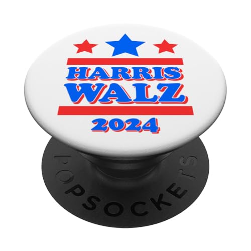 Harris Tim Walz 2024 Wahlen Präsident Patriotische Demokraten PopSockets mit austauschbarem PopGrip von Harris Tim Walz 2024 Elections President Patriotic