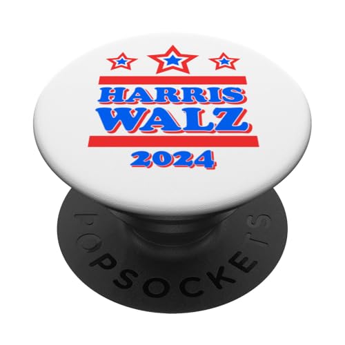 Harris Tim Walz 2024 Wahlen Präsident Patriotische Demokraten PopSockets mit austauschbarem PopGrip von Harris Tim Walz 2024 Elections President Patriotic