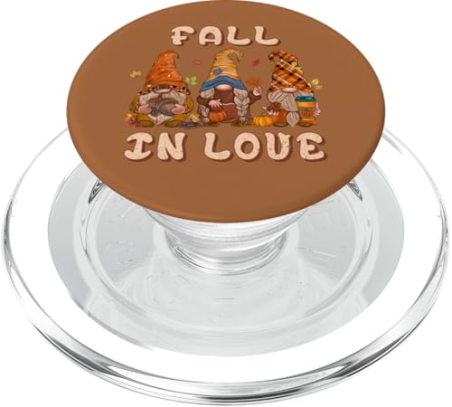 Fall in Love, Lustige Herbst Wichtel, Herbstblätter PopSockets PopGrip für MagSafe von Harvest, Fall, Autumn by Content Design Studio