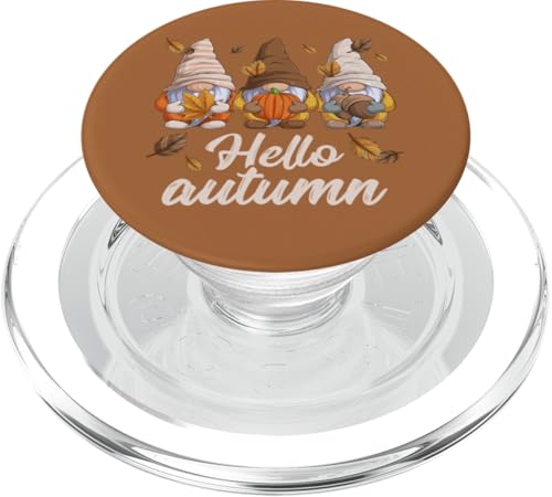 Hello Autumn, Lustige Herbst Wichtel, Herbstblätter PopSockets PopGrip für MagSafe von Harvest, Fall, Autumn by Content Design Studio