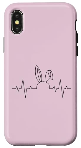 Hülle für iPhone X/XS Hasen Herzschlag Kaninchen Langohr Karnickel von Hasen Kaninchen & Bunny Geschenke