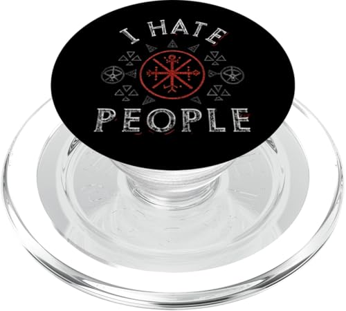 Ich hasse Menschen Misanthrop Grumpy Asozial PopSockets PopGrip für MagSafe von Hate Annoyed Quiet Zone Isolated Better Alone