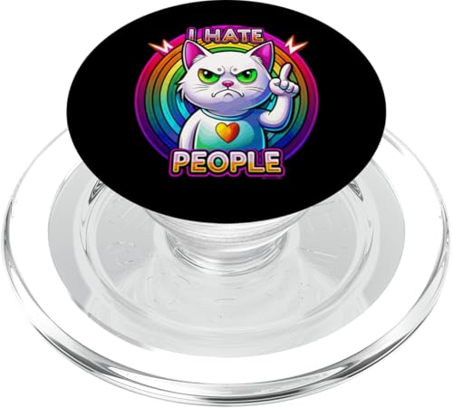 Ich hasse Menschen Misanthrop Grumpy Asozial PopSockets PopGrip für MagSafe von Hate Annoyed Quiet Zone Isolated Better Alone