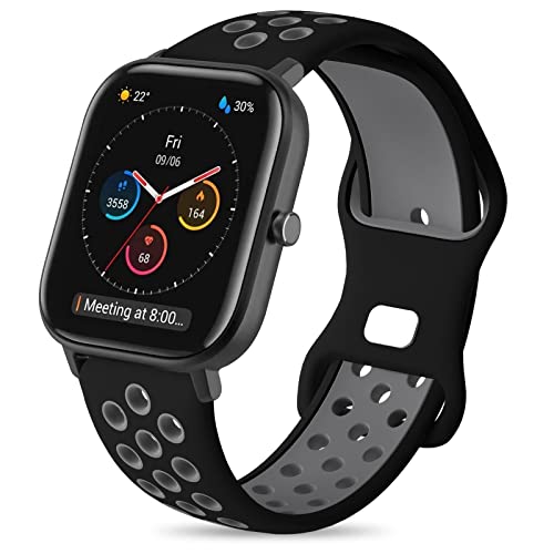 Kompatibel mit Amazfit GTR Mini Armband, 20mm Atmungsaktiv Silikon Doppelloch Band für Amazfit Active, Amazfit GTS 2, GTS 2 Mini, GTS 4, GTS 4 Mini, Amazfit Bip, Bip U, Bip U Pro, Bip 3, Bip 3 Pro von Hatolove