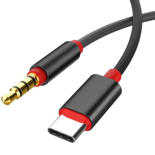 Hattba USB C auf 3,5 mm Soundkabel für Telefon, USB Typ C auf 3,5 mm Kopfhörer, Stereokabel, Auto-Hilfskabel, Signalübertragung von Hattba