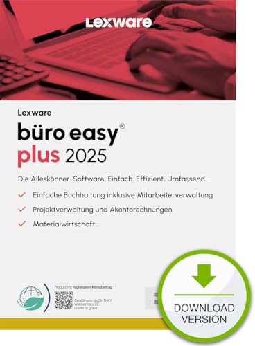 Lexware büro easy Plus 2025 (365 Tage)| Bürosoftware mit hohem Funktionsumfang | PC Aktivierungscode per Email von Haufe-Lexware