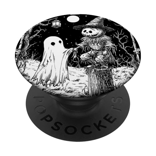 Ghost The Scarecrow Tarotkarte Vintage Gothic Halloween PopSockets mit austauschbarem PopGrip von Haunted Hollow Art Designs