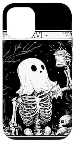 Hülle für iPhone 13 Pro The Skeleton Tarotkarte Vintage Gothic Halloween Ghost von Haunted Hollow Art Designs