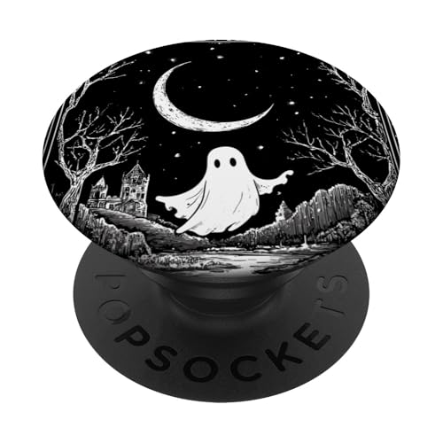 The Moon Tarotkarte Vintage Gothic Halloween PopSockets mit austauschbarem PopGrip von Haunted Hollow Art Designs