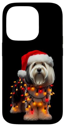 Hülle für iPhone 14 Pro Havaneser mit Weihnachtsmütze und Weihnachtsbeleuchtung Hundebesitzer Liebhaber von Havanese Christmas Products