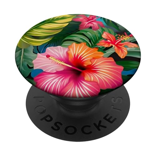 Hawaiianischer Hibiskus, tropisches Blumendesign, tropischer Hibiskus PopSockets Klebender PopGrip von Hawaiin Hibiscus Gear