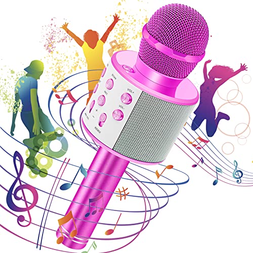 Hayruoy Karaoke Mikrofon Kinder, Bluetooth Mikrofon Kinder Karaoke 4 In 1,Toll Als FüR Spielzeug Ab 4 Jahre Junge Und MäDchen Geschenke,Zuhause Party Karaoke von Hayruoy