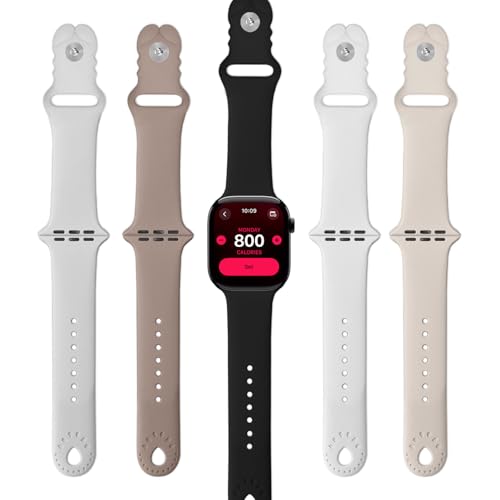 HdanMole 5 Stück Sport Armbänder kompatibel mit Apple Watch Armband 49mm 46mm 45mm 44mm 42mm 41mm 40mm 38mm, Silikon Armband Ersatz für iWatch SE Series 10 9 8 7 6 5 4 3 2 1 Herren Damen von HdanMole