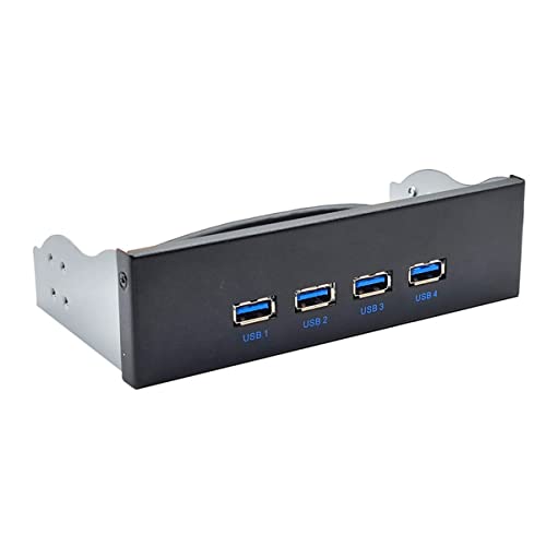 Hduacuge 1 x Laufwerkspanel USB 3.2 4 x USB3.2 GEN2 HUB 3,5 Zoll 5,25 Zoll 19 Pin auf umgekehrte Buchse C-Port von Hduacuge