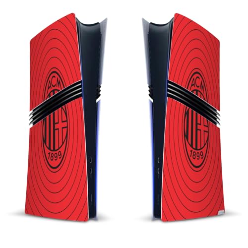 Head Case Designs Offizielle AC Milan Rot und Schwarz Kunst Vinyl Haut Gaming Aufkleber Abziehbild Abdeckung kompatibel mit Sony Playstation 5 PS5 Pro Digital Edition Console von Head Case Designs